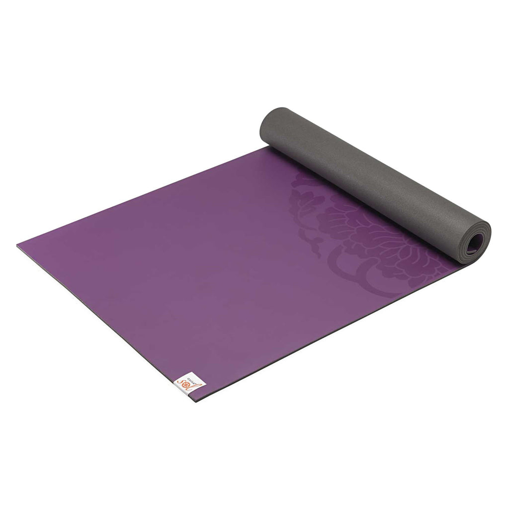 Gaiam Dry-Grip Yoga Mat – 6mm Non-Slip Moisture-Wicking Mat, Purple