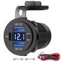 Qidoe 12V/24V Dual USB Charger Socket – Waterproof Power Splitter
