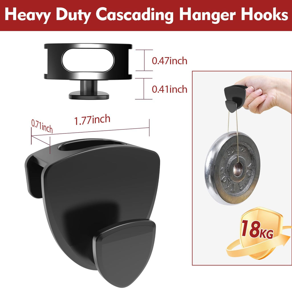 Latoxcaa Hangers Space Saving 30Pcs, Upgrade 40LbMax Heavy Duty Hanger Hooks Space Saver, Space Saving Hangers for Clothes Hanger Connector Hooks - image 3