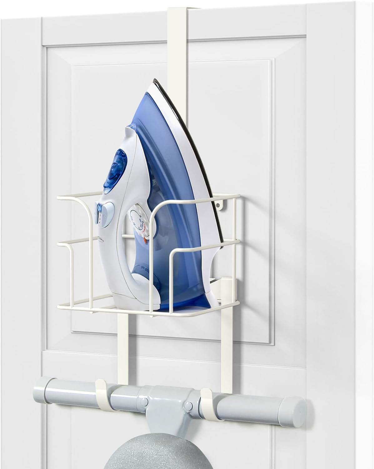 Jolof Store Ironing Board Hanger | Over Door & Wall Mount Caddy, Black