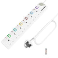 Toomke 6 Way Extension Lead | 3M Power Strip with Individual Switches
