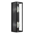 Eglo Amezola 2-Flame Industrial Wall Light | Black Steel & Glass IP44