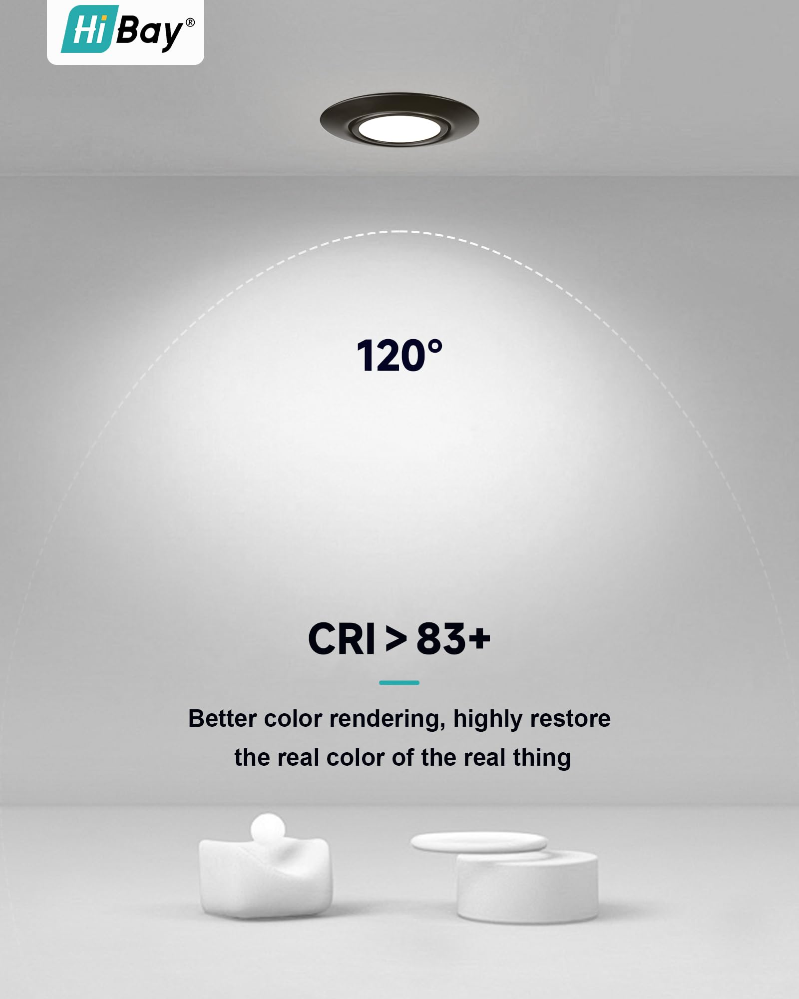 HiBay 8-Pack Ultra Slim LED Recessed Spotlights | Matte Black 5W Tilt Downlight