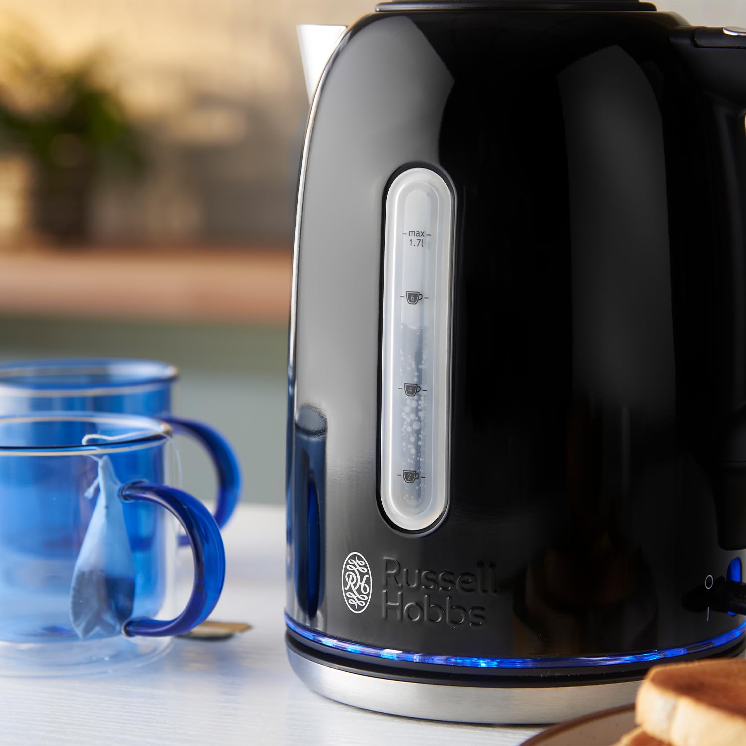 Russell Hobbs 1.7L Quiet Boil Electric Kettle – Black Stainless Steel
