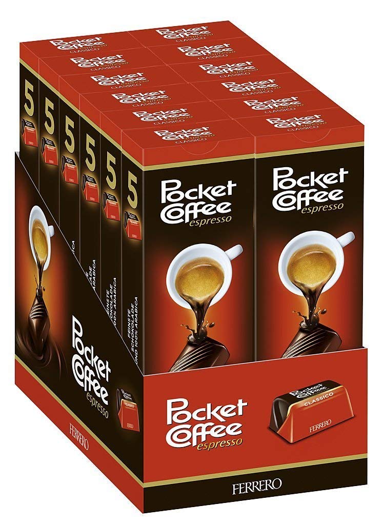 Ferrero Pocket Coffee – Liquid Espresso Filled Chocolates, 12 Pack
