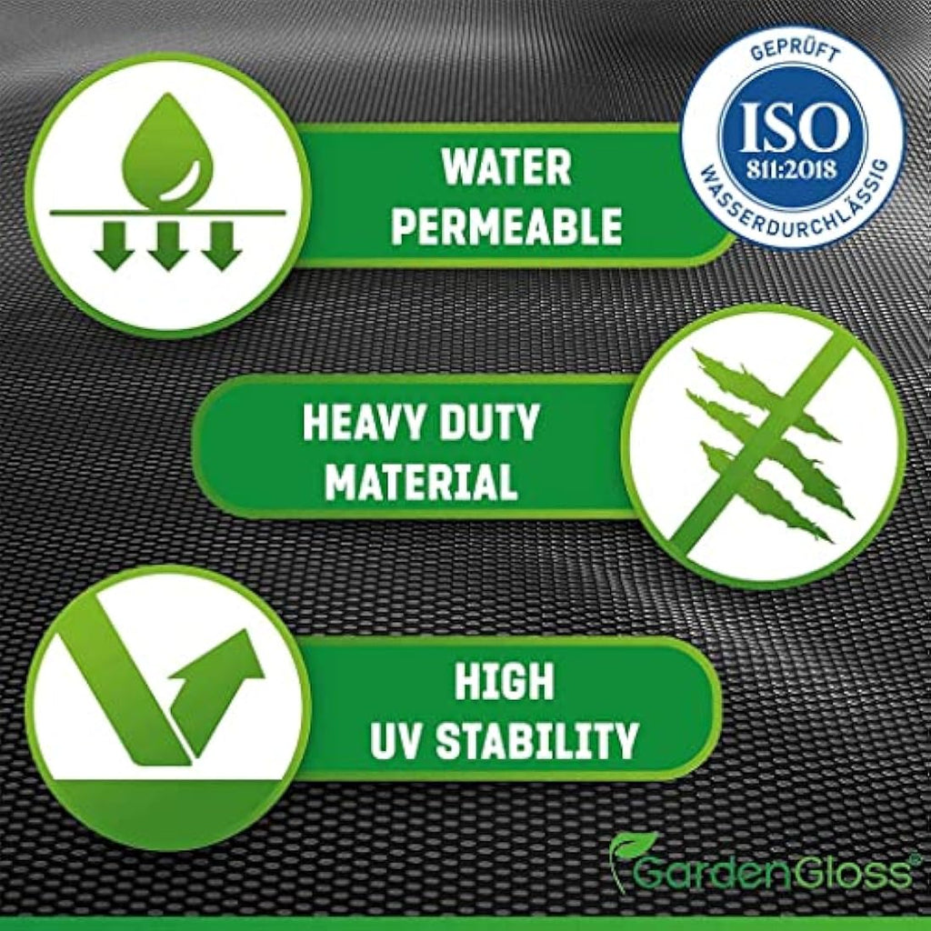 GardenGloss Heavy Duty Weed Control Membrane | 150gsm Tearproof Fabric 30m2