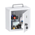 Uniclife Wall Mount Medicine Cabinet – Lockable Steel First Aid Organizer