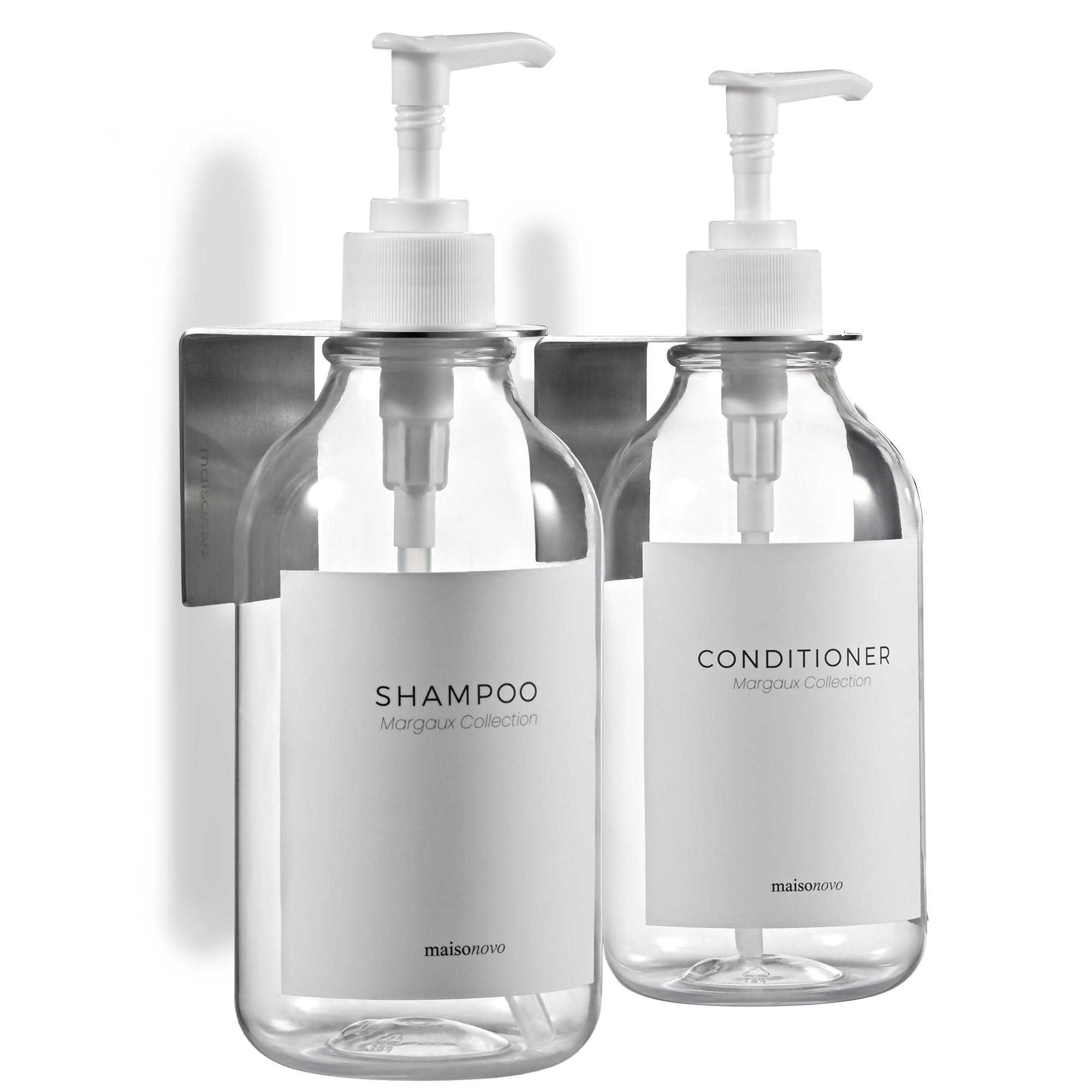 MaisoNovo Wall Mounted Shampoo and Conditioner Dispenser Set – 2 Pack