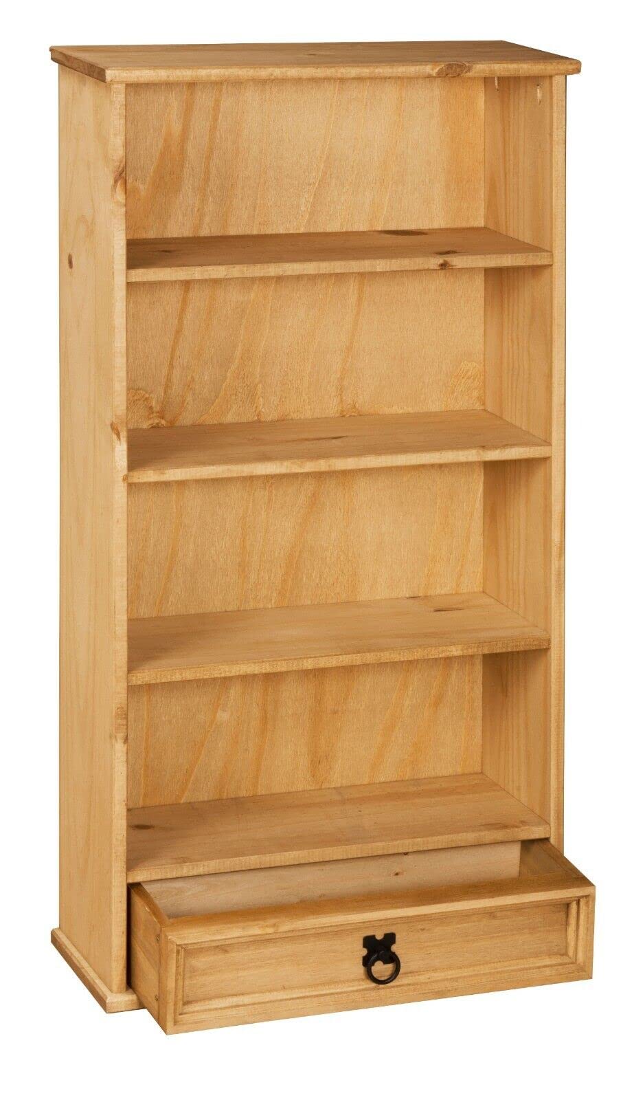 Corona Mexican Solid Pine DVD Rack | 1 Drawer Rustic Storage Bookcase