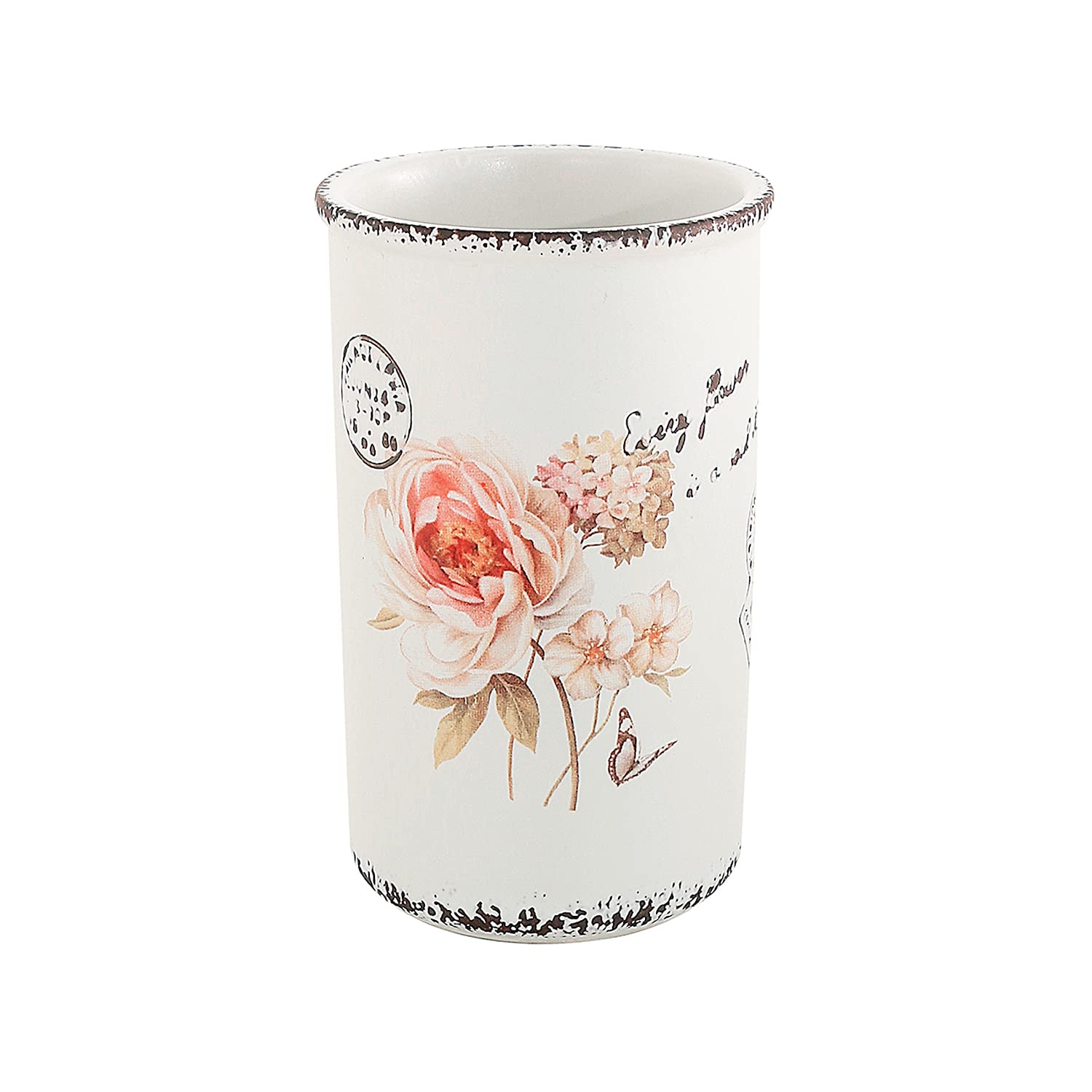 Gedy Ceramic Toothbrush Holder – White Modern Bathroom Cup by