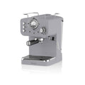 Swan Retro Espresso Coffee Machine with Milk Frother - 1.2L, Retro Grey