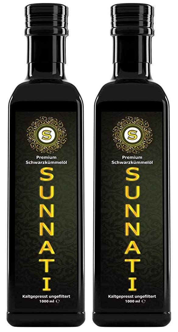 Sunnati Black Cumin Oil – Cold Pressed Egyptian Nigella Sativa – 2 x 1000ml
