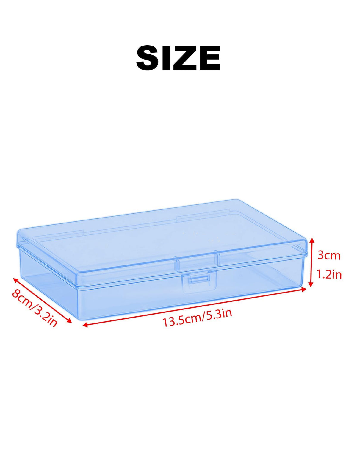 Forever bene 8 Blue Small Plastic Containers with Lids, 8 Pieces, Blue, each piece measures 13,5 × 8 × 3 cm - image 5