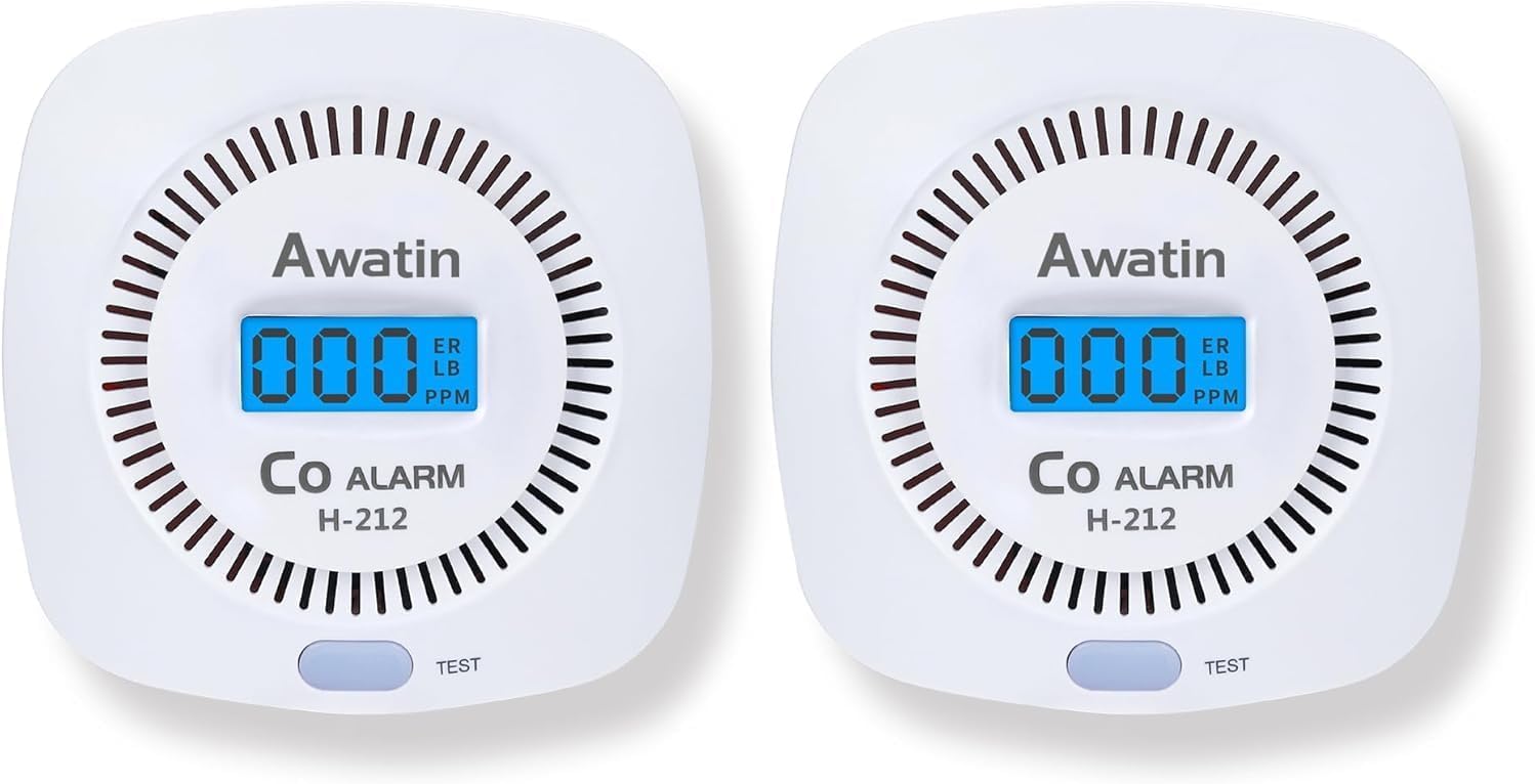 Carbon Monoxide Detectors – 2 Pack Battery Powered CO Alarm
