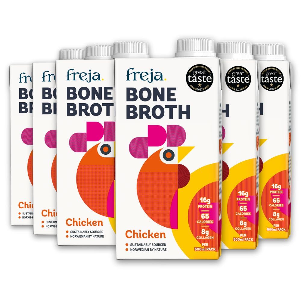 Freja Free Range Chicken Bone Broth – Collagen Rich – 6 x 500ml