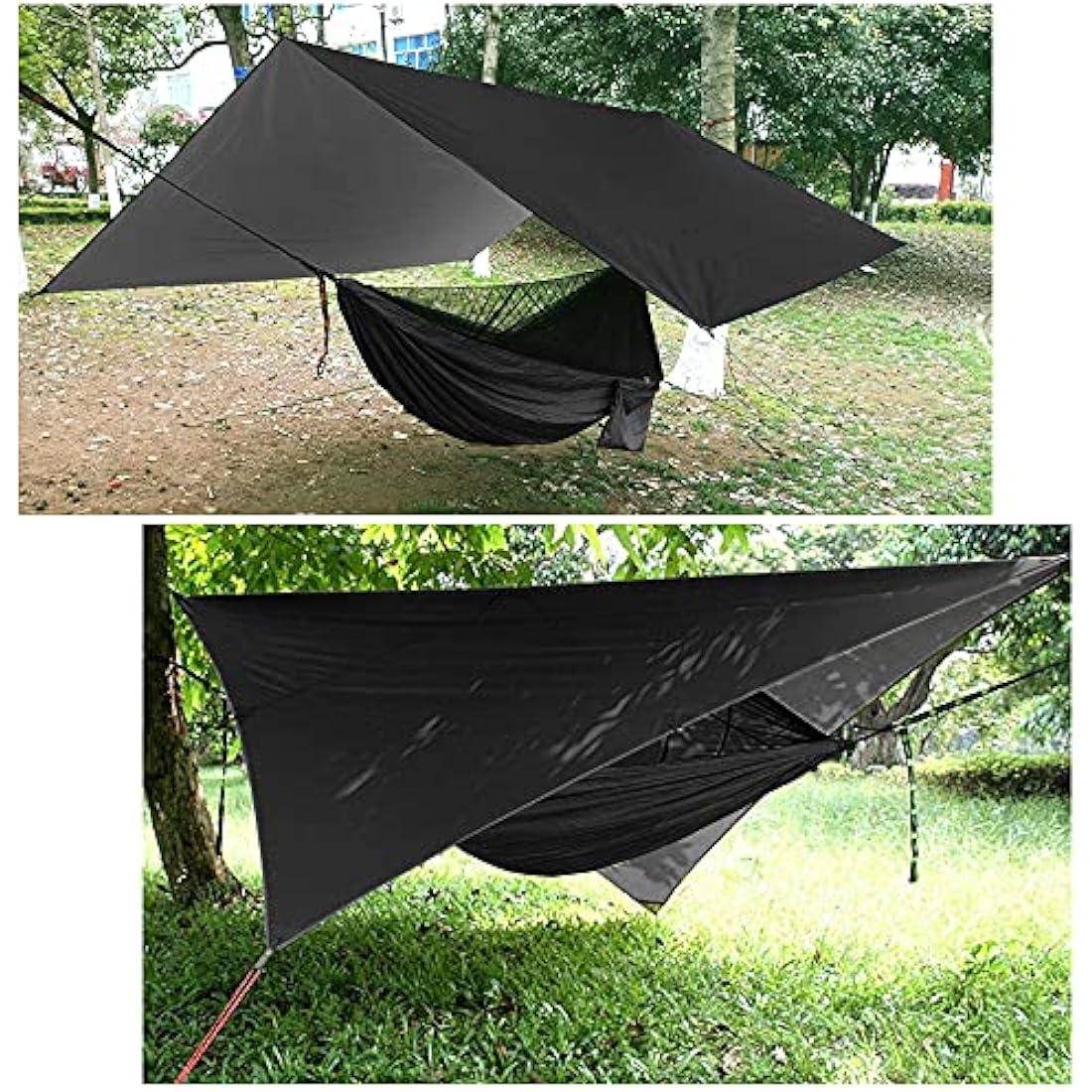 Camping Hammock with Mosquito Net and Waterproof Rainfly