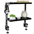 PUTORSEN 2-Tier Clamp-On Desk Shelf | Adjustable Height Organizer, Black