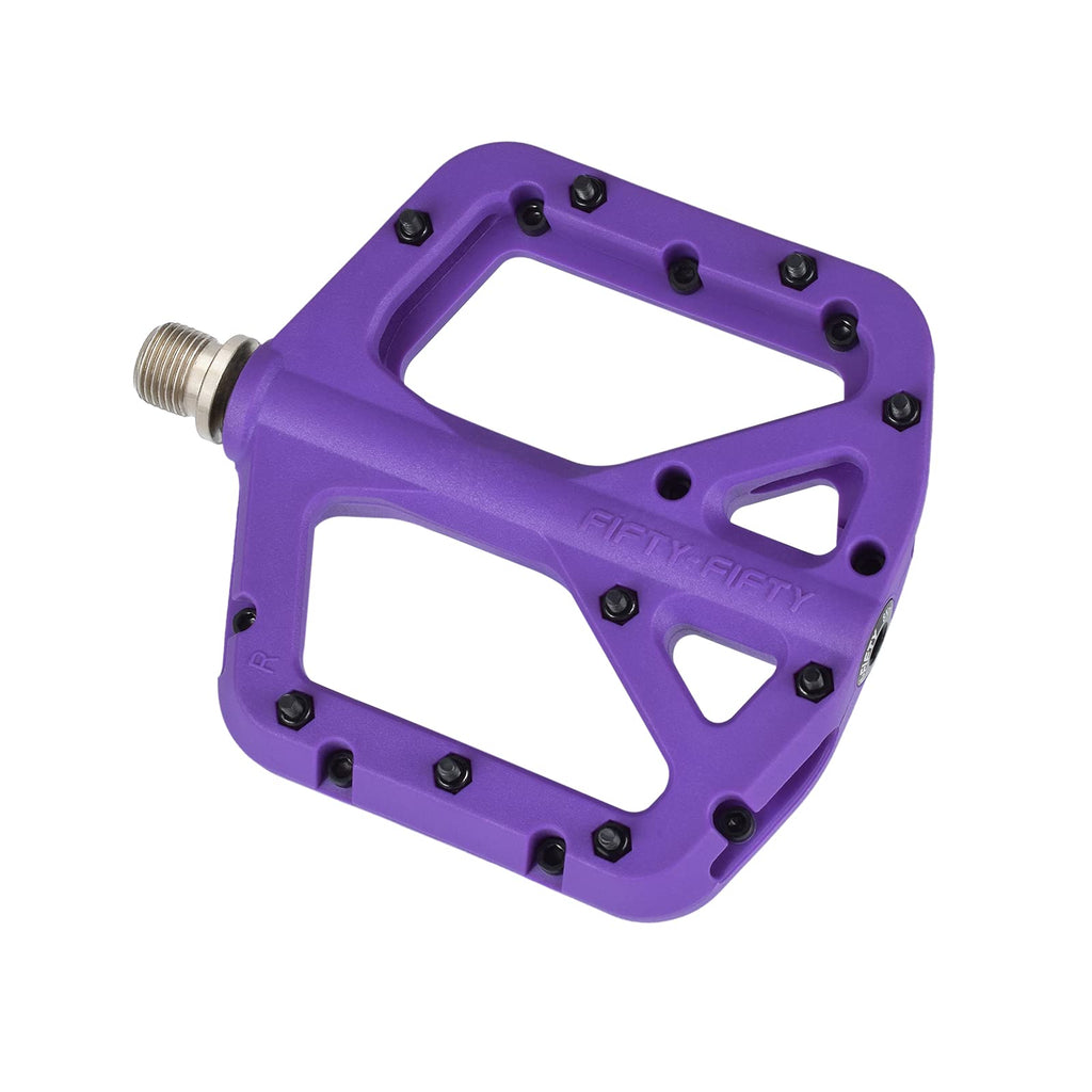 FIFTY-FIFTY MTB Pedals | Nylon Composite 9/16" Wide Flat Platform - Purple