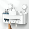 Ulinek Suction Cup Shower Caddy – No-Drill Plastic Bathroom Storage Rack