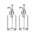 Jolof Store 2-Pack Glass Coffee Syrup Dispenser - 17oz Silver Pump