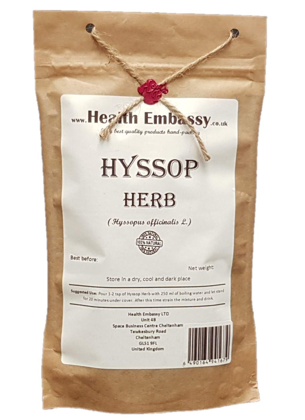 Health Embassy Hyssop Herb Tea | 100g Organic Hyssopus Officinalis L