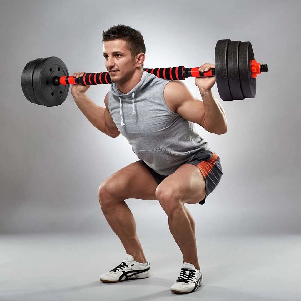 BCBIG 15KG Adjustable Dumbbells & Barbell Set – 2-in-1 Home Gym Weights