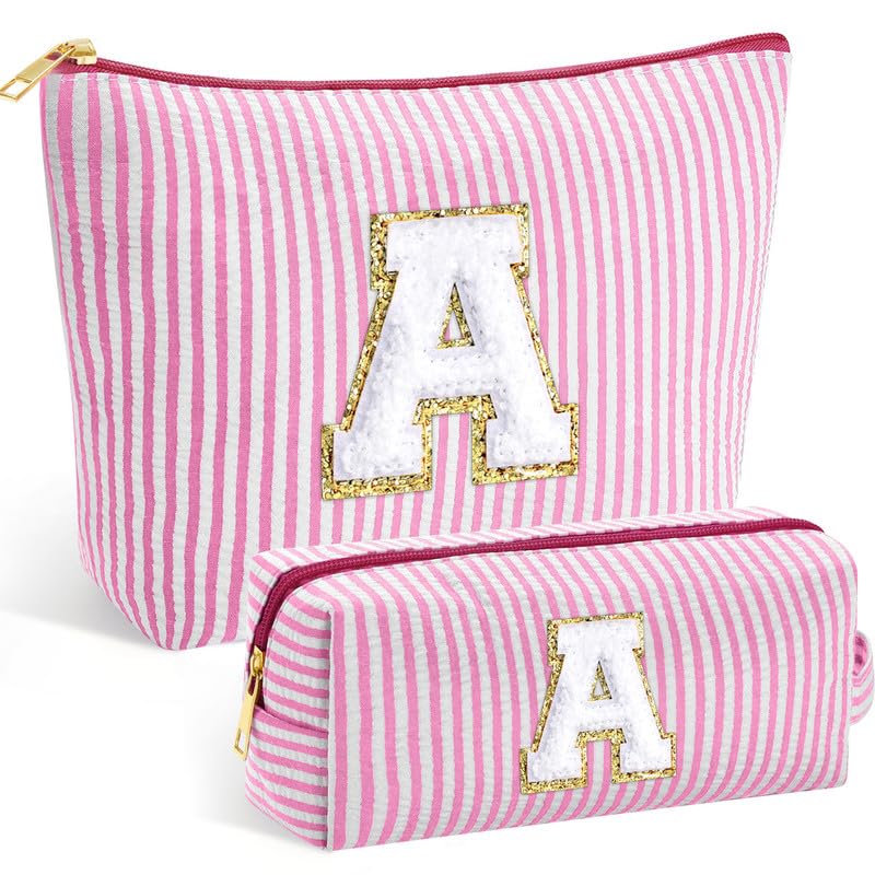 SEFORICO Personalized Makeup Bag | Large Capacity Toiletry Pouch 2 Pack