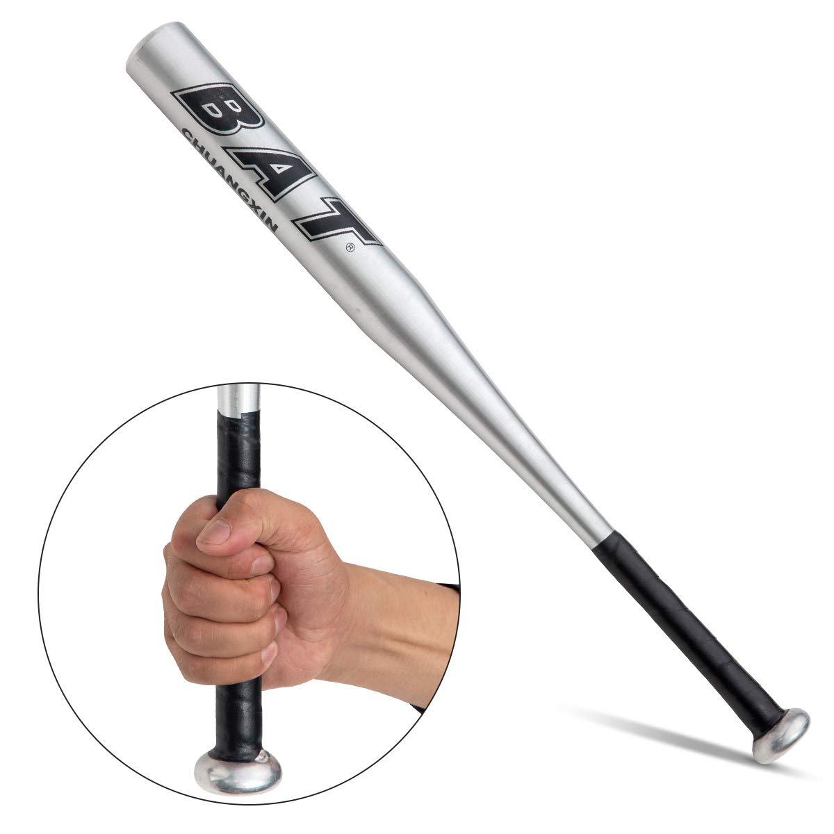 25" Aluminum Baseball Bat Set with Glove and Ball - Silver