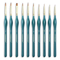 Transon 10pcs Fine Detail Miniature Paint Brush Set for Acrylic - Green