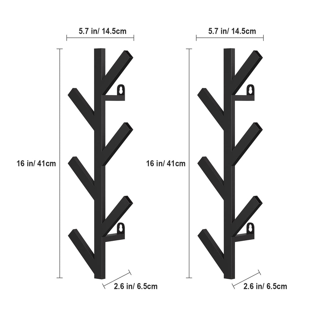 RRG 2 Pack Vertical Coat Rack Wall Mounted, Metal Vertical Hat Rack for Wall, Modern Wall Coat Tree for Hats, Jackets, Bags, Entryway Bedroom - image 4