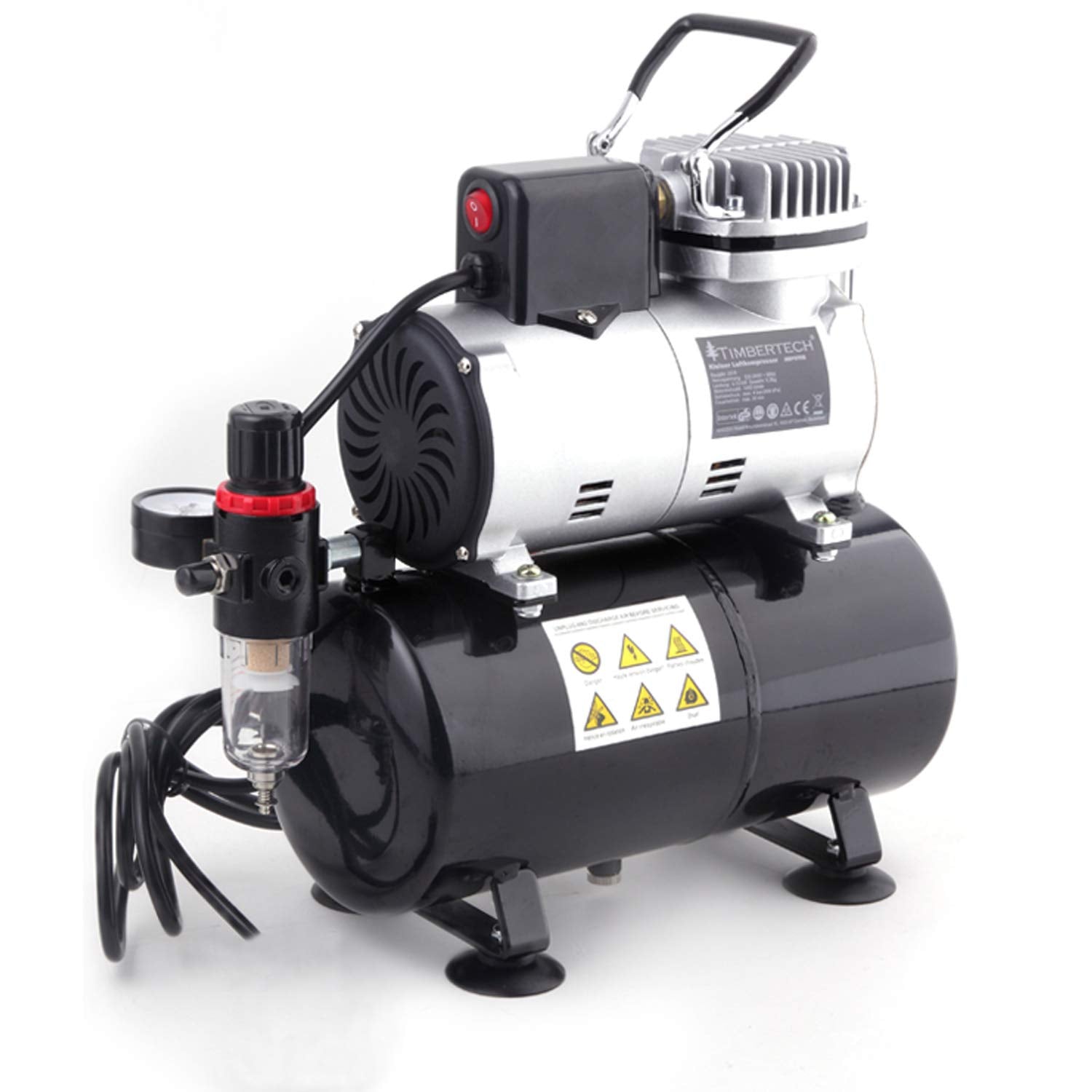 Timbertech Quiet Airbrush Compressor with 3L Tank and Cooling Fan