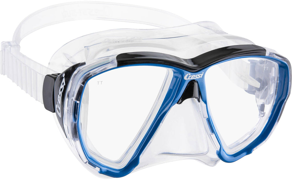 Cressi Big Eyes Mask & Alpha Ultra Dry Snorkel Combo – Clear/Azure