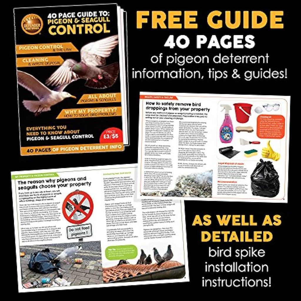 Defender Plastic Pigeon Spikes - 6m Bird Deterrent Kit