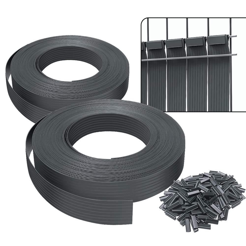 VOUNOT PVC Garden Privacy Fence Screen Strips - 150m x 4.7cm, Grey