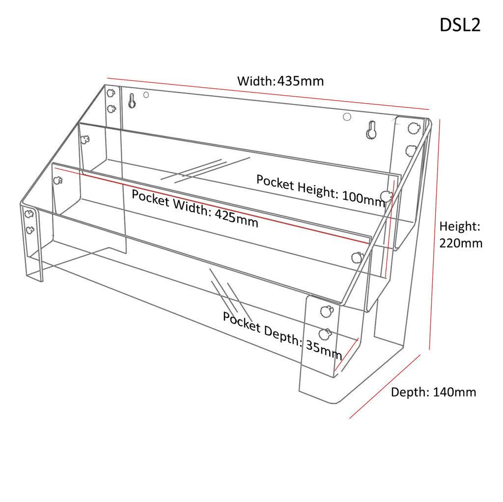 Greeting Card Rack - Universal Fit - 3 Tiers 420mm WidE DSL+ 420mm