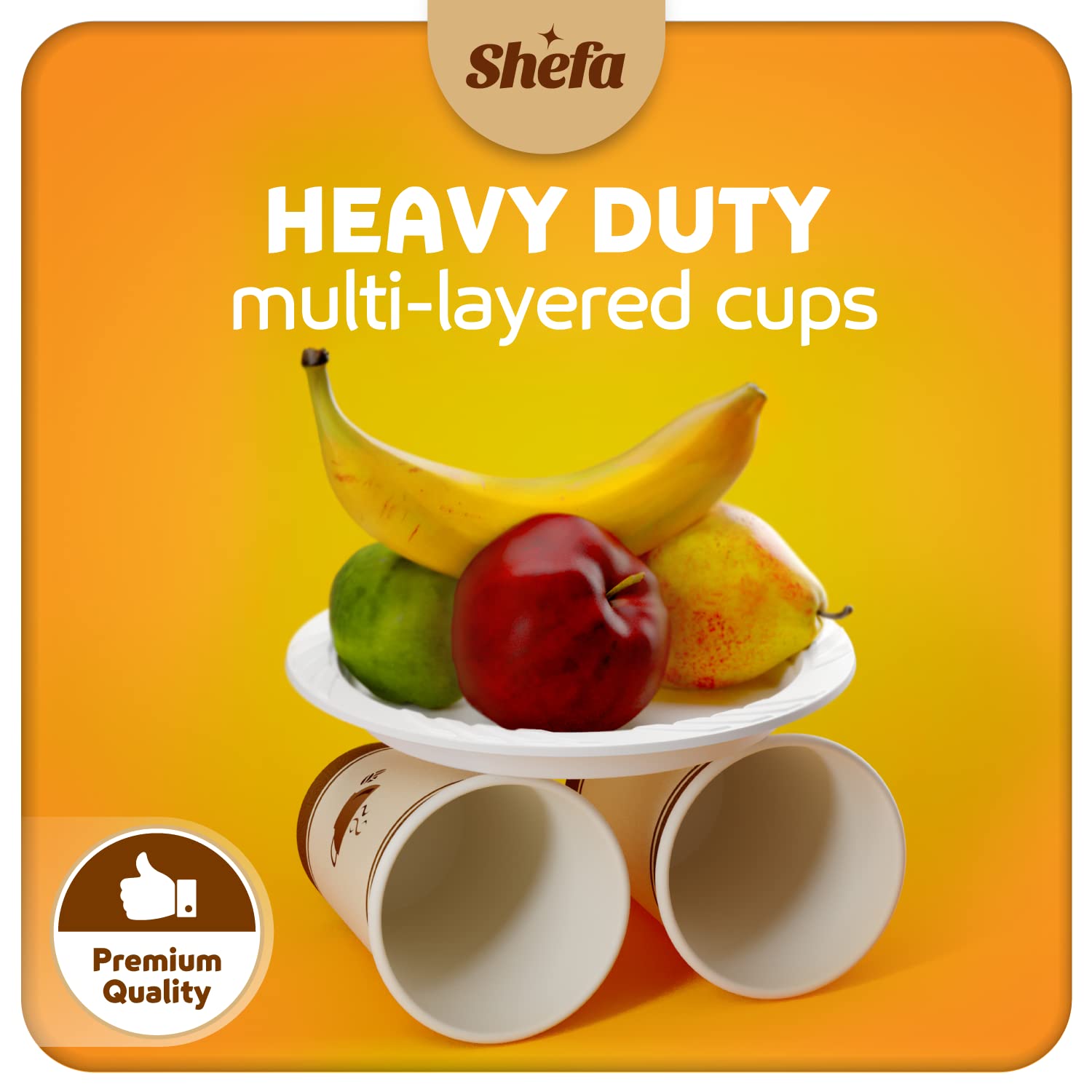 Shefa 8oz Paper Coffee Cups – 1000 Pack Heat-Resistant Takeaway Cups