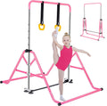 FCOUMY Kids Gymnastics Bar – Folding Adjustable Junior Kip Bar for Home