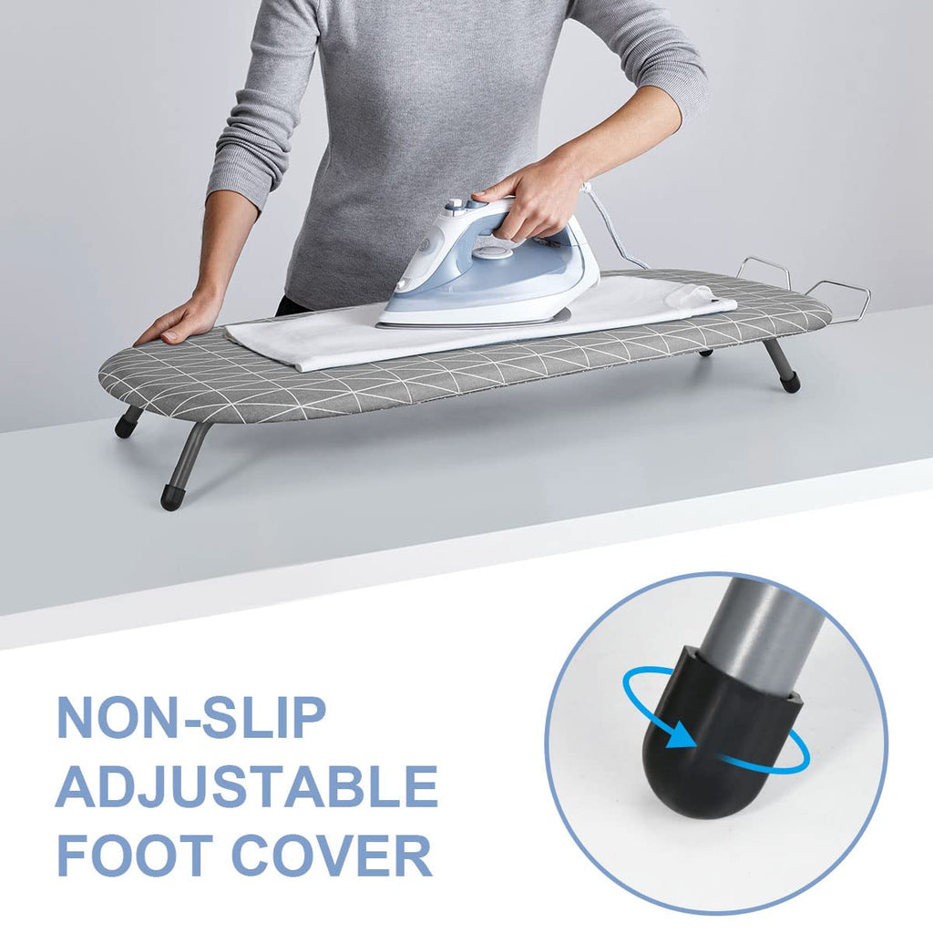 Johgee Tabletop Ironing Board – Foldable Compact Steam Iron Table with 2 Covers