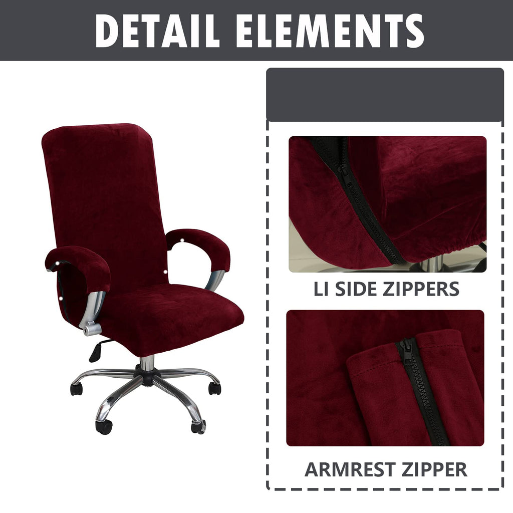 Bestenrose Velvet Office Chair Cover Stretch Computer Desk Armchair Covers - image 3
