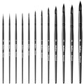 Nicpro 12pc Watercolor Paint Brush Set | Synthetic Squirrel Round Tips