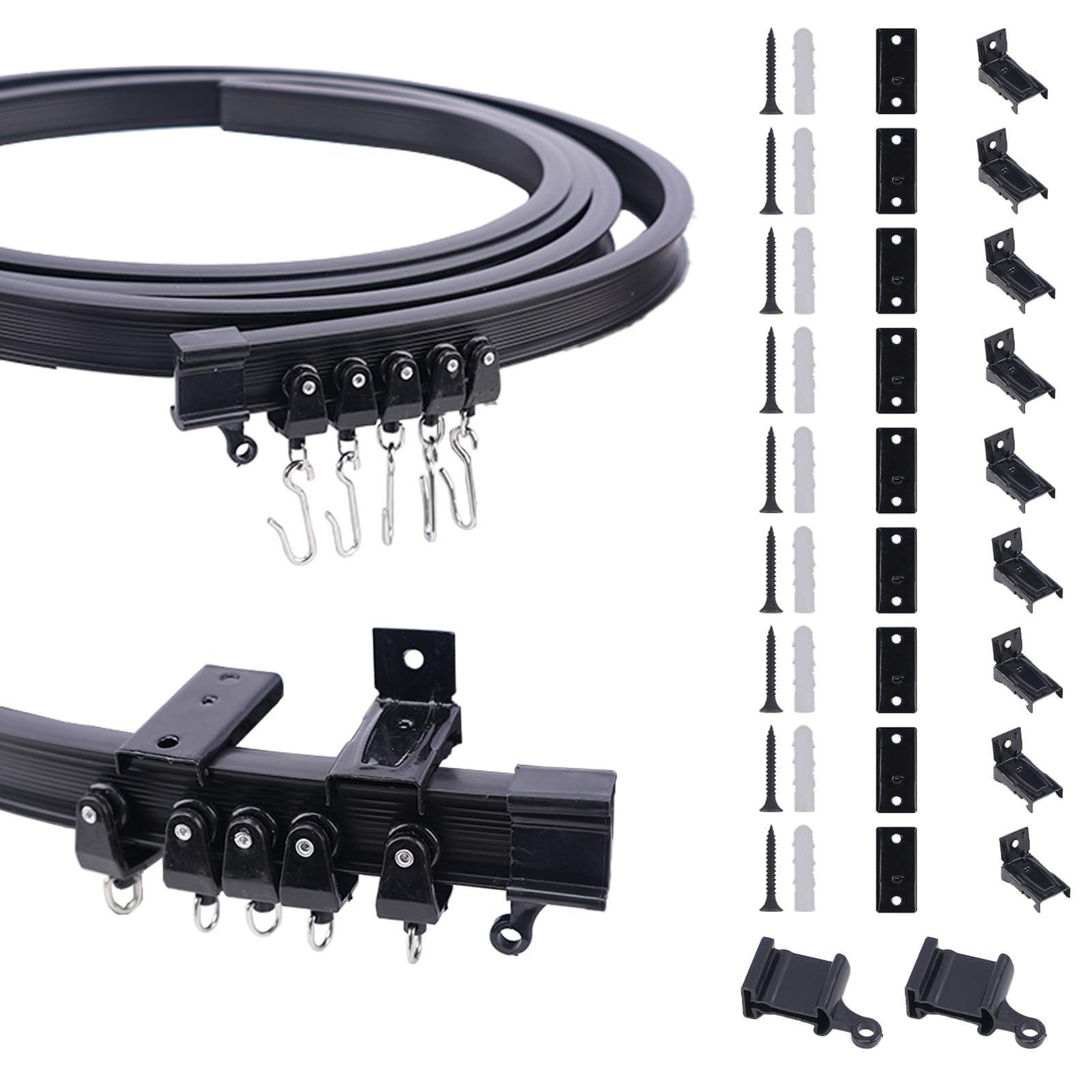 KJLEEN 3M Bendable Ceiling Curtain Track - Heavy Duty Flexible Rail
