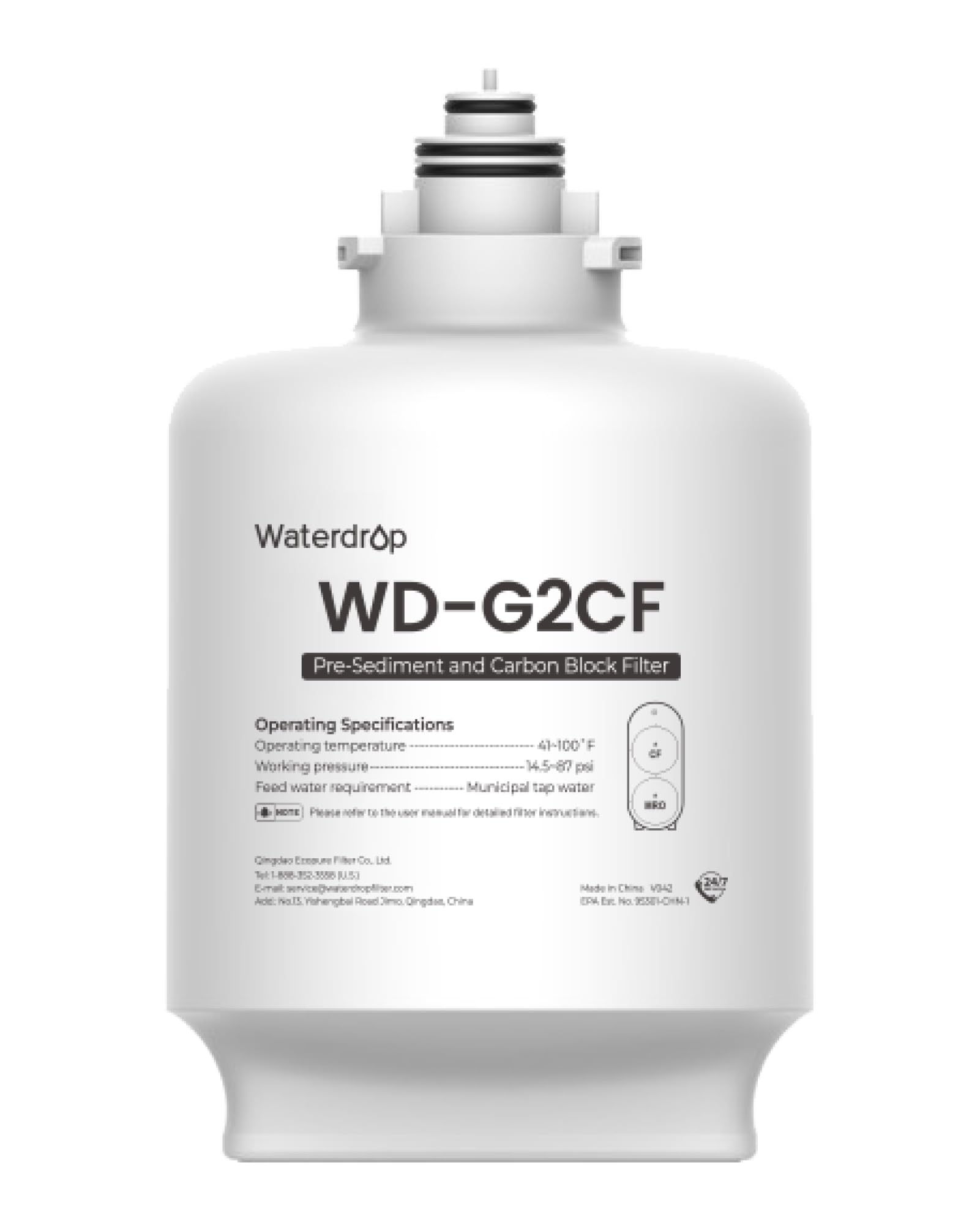 Waterdrop WD-G2CF Replacement Filter for G2 Reverse Osmosis System