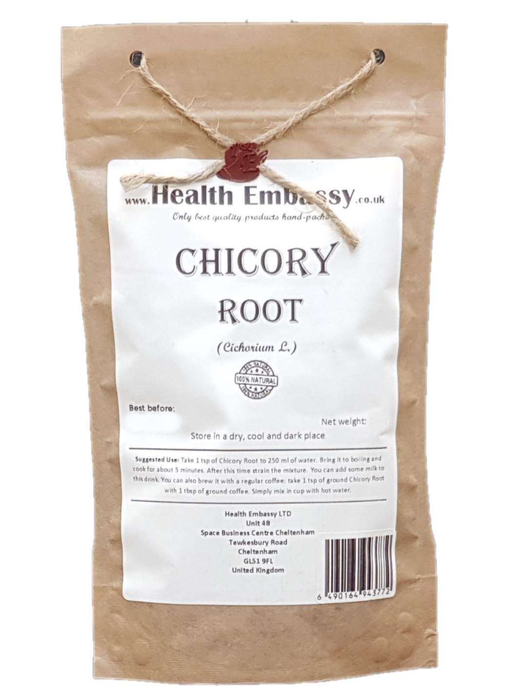 Health Embassy Chicory Root (Cichorium L) - Natural Herbal Tea | 100g