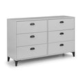 Julian Bowen Lakers Locker 6 Drawer Wide Chest – Grey Pine Wood