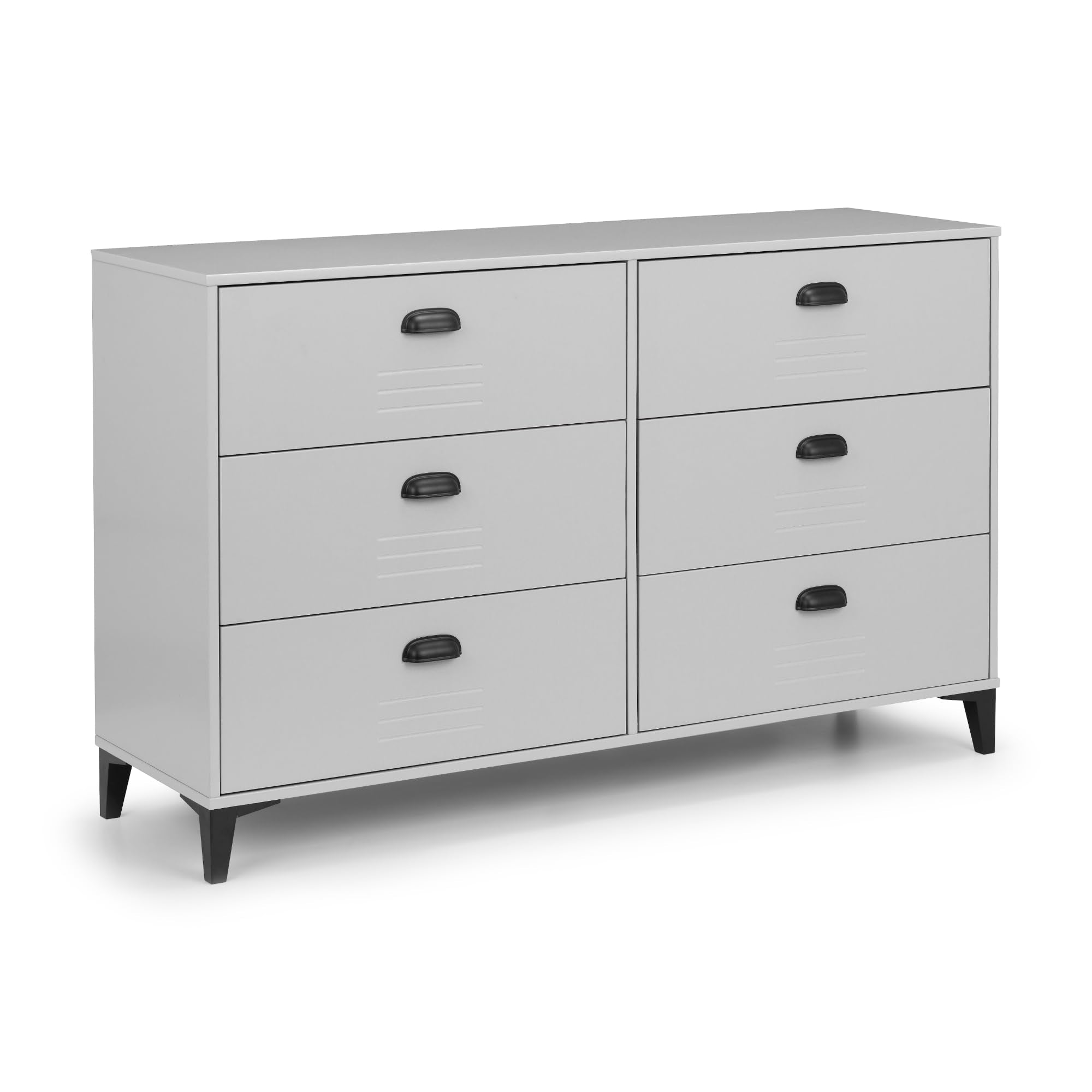 Julian Bowen Lakers Locker 6 Drawer Wide Chest – Grey Pine Wood