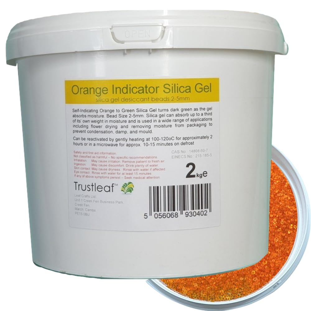 Trustleaf Orange Indicating Silica Gel 2kg – Reusable Desiccant Beads