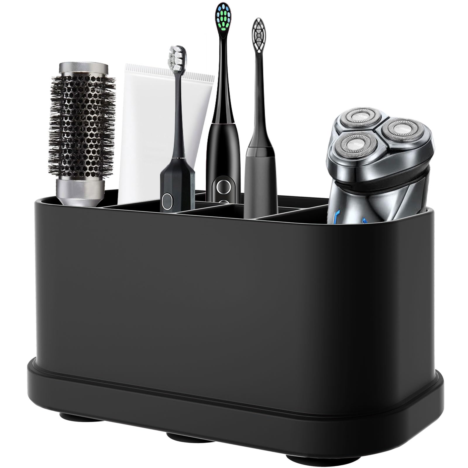 TOTSUN Silicone Toothbrush Holder | 5-Slot Suction Cup Bathroom Caddy