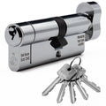 Anti-Snap Euro Cylinder Door Lock Thumb Turn Chrome | 35/35