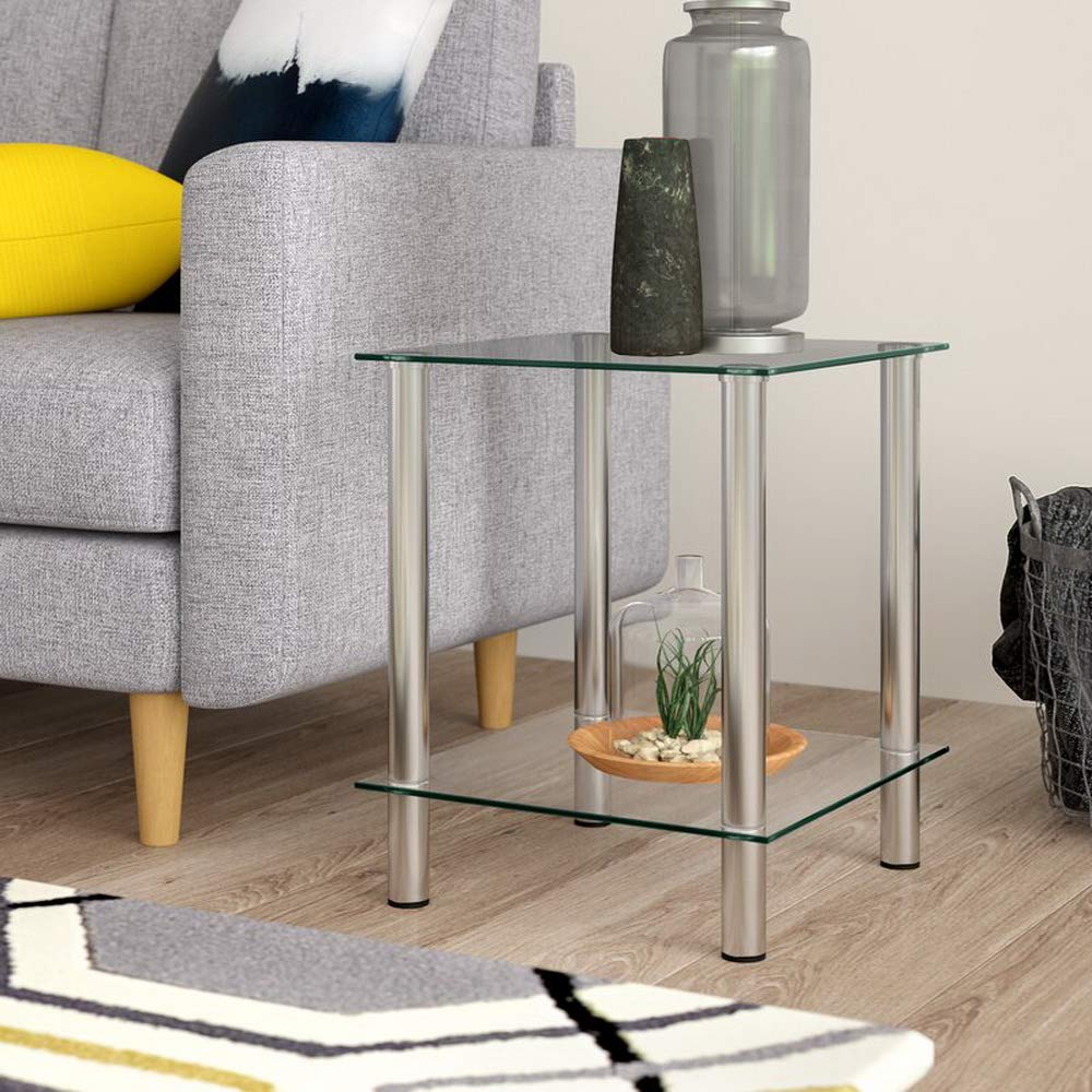 ASPECT Matrix 2-Tier Clear Glass Shelving Rack/Side End table - image 2