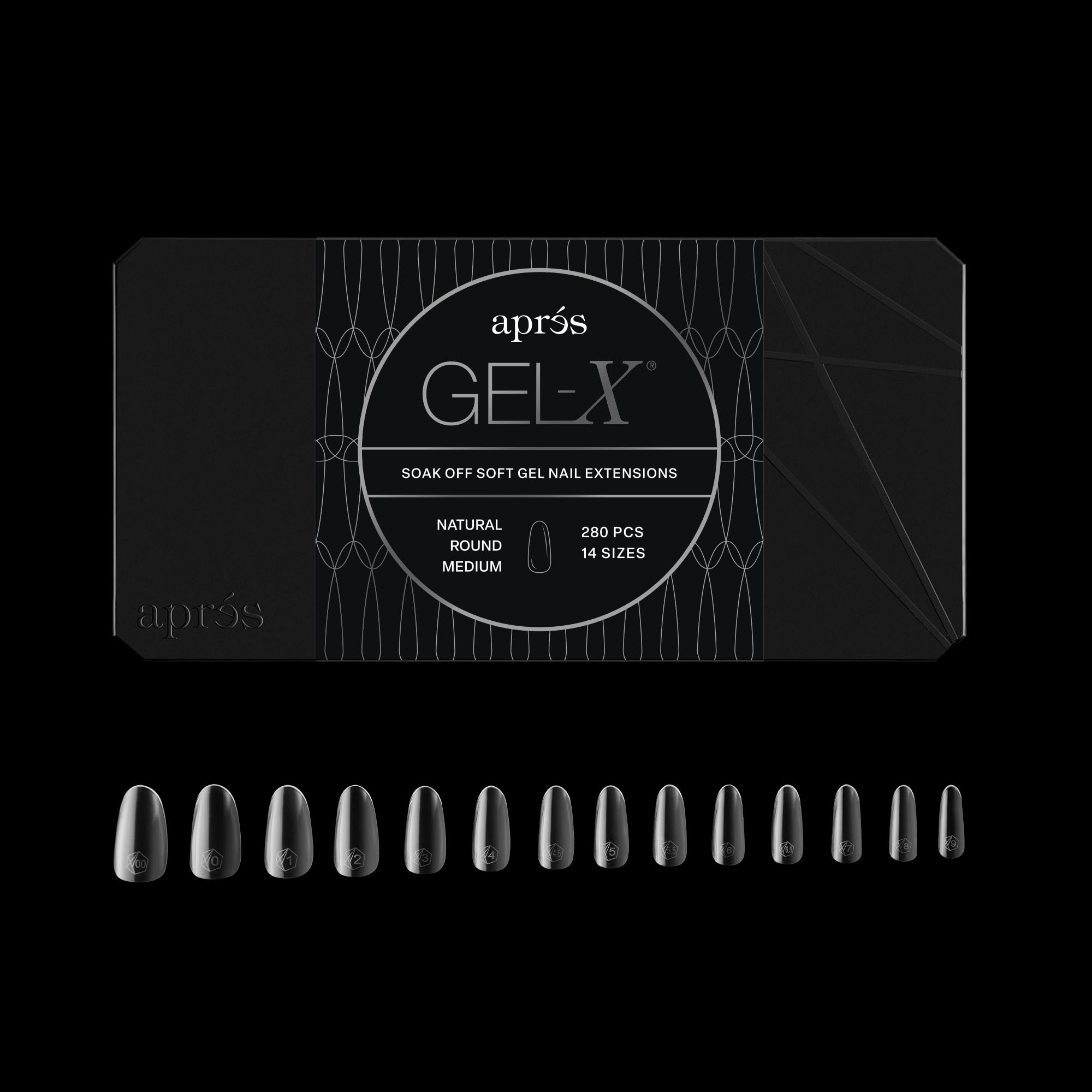 Apres Gel-X Soft Gel Nail Tips - Natural Round Medium - 280 Count Box